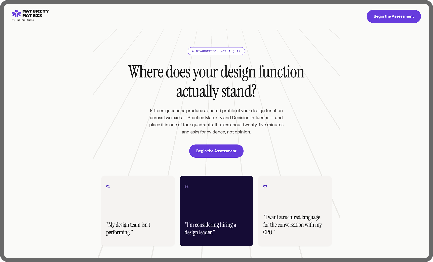 Design Maturity Matrix interface